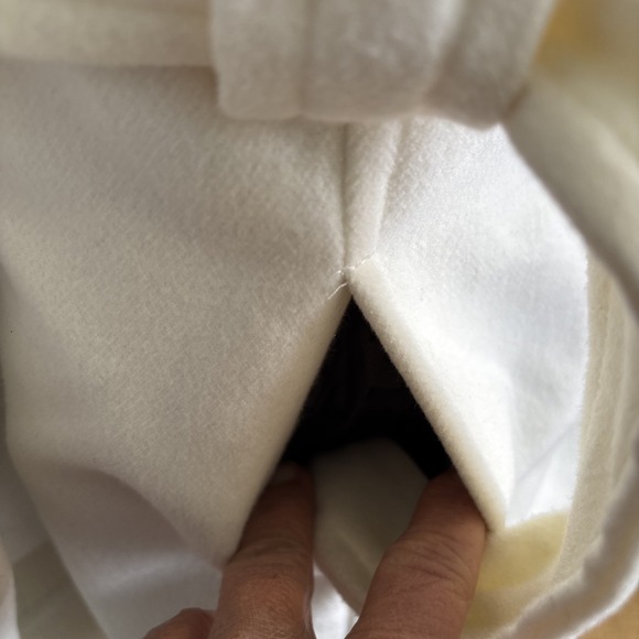 JOUJOU Ivory ColoredDouble Woven Layer Collared Button Peacoat Jacket Size Small - Picture 7 of 16